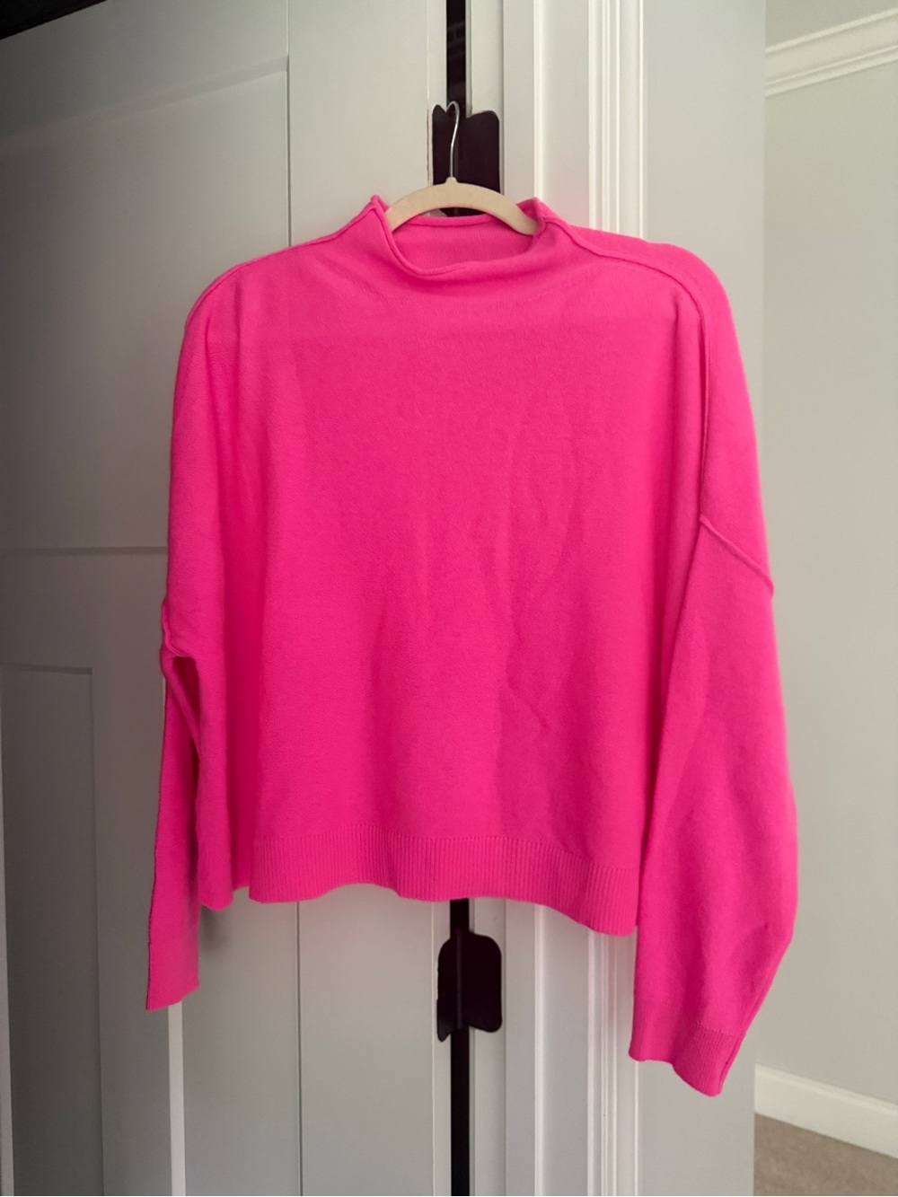Anthropologie The Alani Cashmere Mock-Neck Sweater by Pilcro pink - Picture 3 of 5